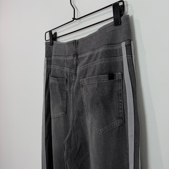 Halara Flex High Waisted Stripe Wide Leg Flowy Washed Casual Jeans Pockets M - Picture 5 of 7